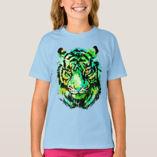 Green Tiger Kids T - Shirt - Green Tiger Zeichnend