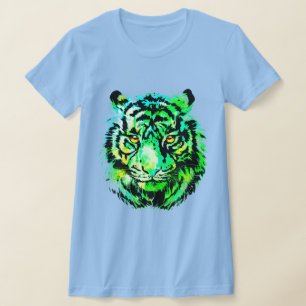 Green Tiger Portrait - Wildlife Big Cats T-Shirt