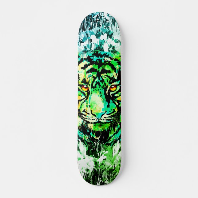 Green Tiger Skateboard - Green Tiger Zeichnend (Vorne)