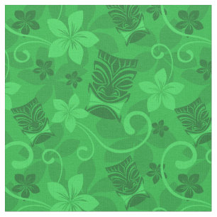 Green Tiki Mmasken Hawaiian Stoff