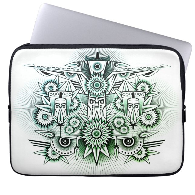 Green Tint für Tribal Design Laptopschutzhülle (Vorderseite)