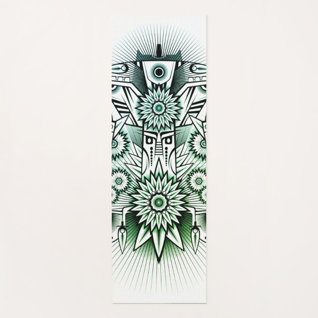 Green Tint für Tribal Design Yogamatte (Vorderseite)