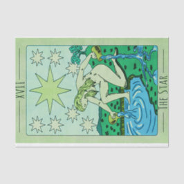 Green tint Tarot Karten Star XVII Arcana Seidenpapier