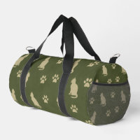 Green Tone Playful Cat and Paw Pattern Pet Liebhab
