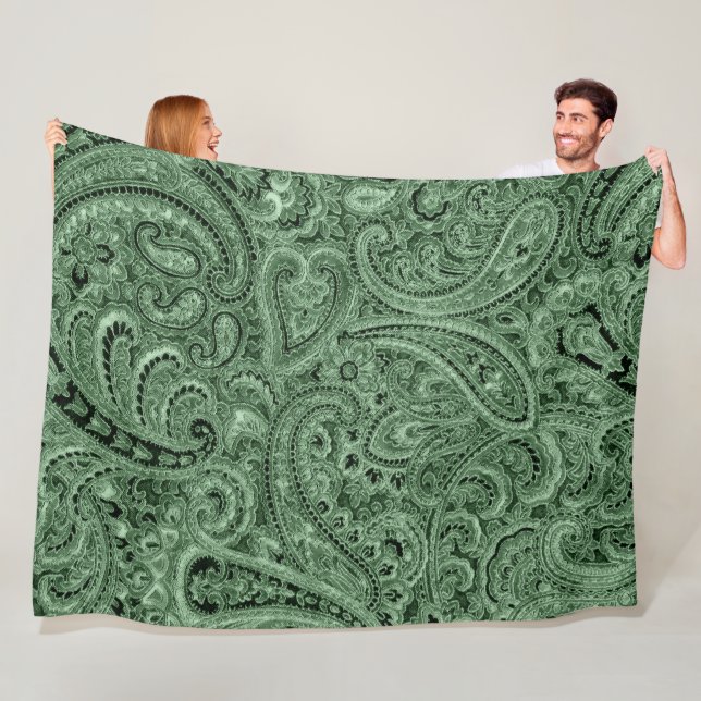 Green Tones floral Paisley Muster Fleecedecke (Beispiel)