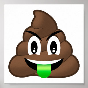 Green Tongue Crazy Kackte Emoji Poster