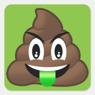 Green Tongue Crazy Kackte Emoji Quadratischer Aufkleber