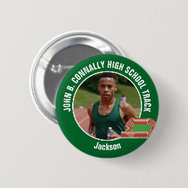 Green Track & Field Photo High School Athlete Button