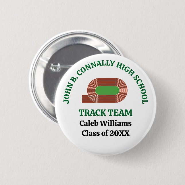 Green Track Team Individueller Läufer Button (Vorne & Hinten)