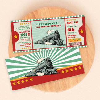 Green Tracket Geburtstag Boarding Pass Einladung