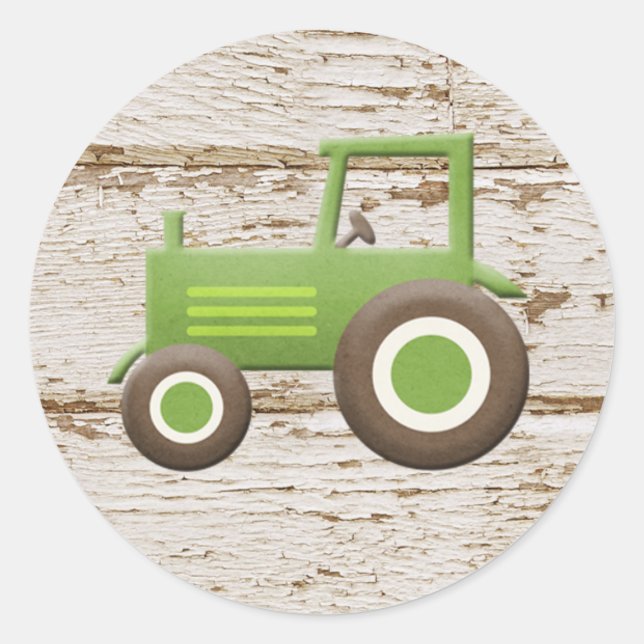 Green Tractor Baby Boy Aufkleber (Vorderseite)
