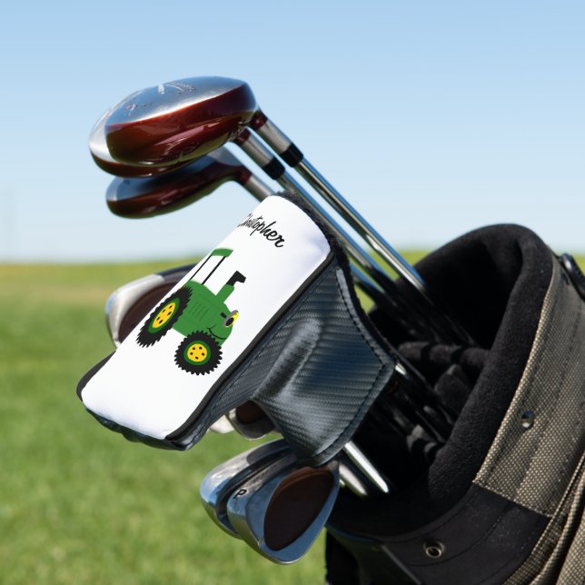 Green Tractor Design Golf Headcover (In Situ)