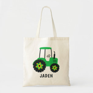Green Tractor Kids Farm Barnyard Personalized Tragetasche