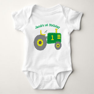 Green Traktor 1. Geburtstag Baby Strampler