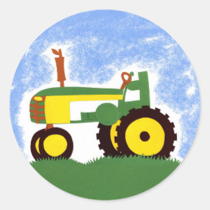 Green Traktor mit Blue Sky Umschlag Aufkleber Aufk