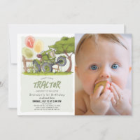 Green Trator Farm Boy Foto 1. Geburtstag