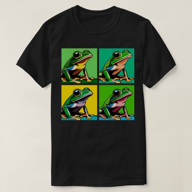 Green Tree Frog Art Cool Frog T-Shirt (Design vorne)