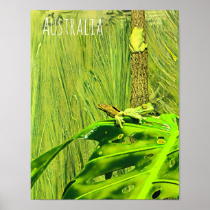 Green Tree Frog Australian Frog Poster