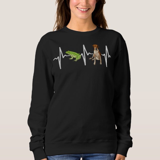 Green Tree Frog Black Labrador Retriever Heartbeat Sweatshirt (Vorderseite)