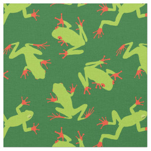 Green Tree Frog Gemustert Stoff
