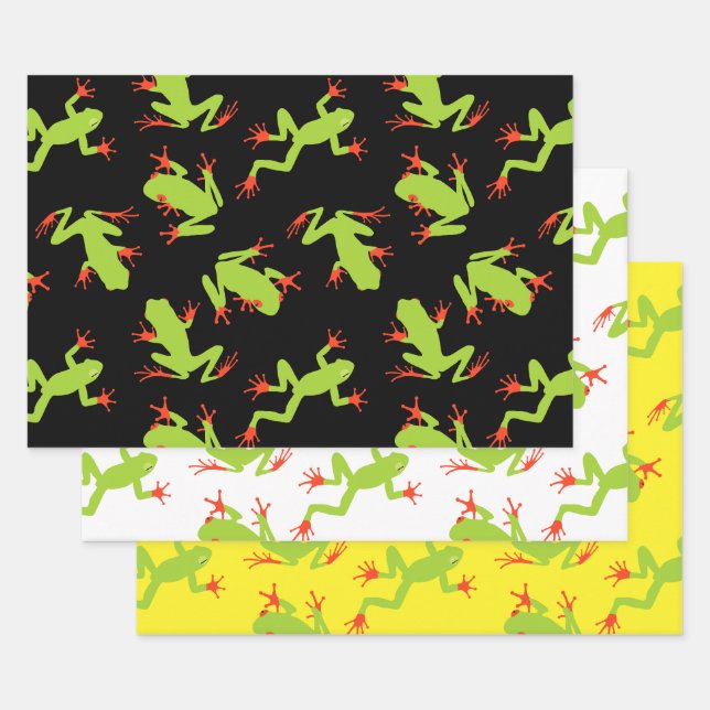 Green Tree Frog Muster Geschenkpapier Set (Set)