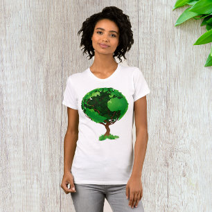 Green Tree Globe Womens T - Shirt