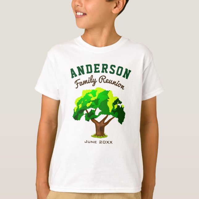 Green Tree Individuelle Name Family Wiedersehen T-Shirt (Vorderseite)