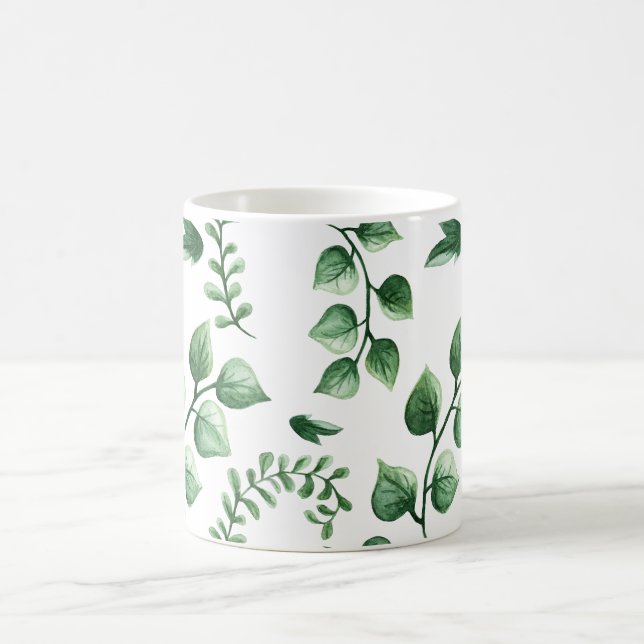 Green Tree Leaf Muster Kaffeetasse (Mittel)