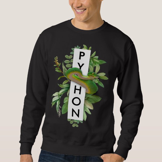 Green Tree Python Tropical Print Sweatshirt (Vorderseite)