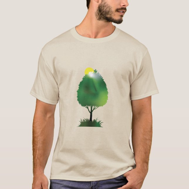 Green Tree Sunrise Nature Growth Eco Lover T-Shirt (Vorderseite)