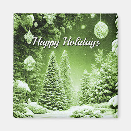 Green Trees Holiday Weihnachtsmagnet Magnet
