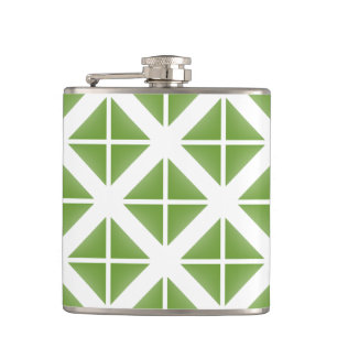 Green Trendy Triangle Pattern Flachmann
