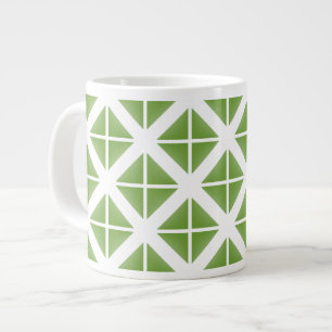 Green Trendy Triangle Pattern Jumbo-Tasse