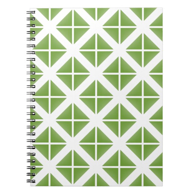 Green Trendy Triangle Pattern Notizblock (Vorderseite)