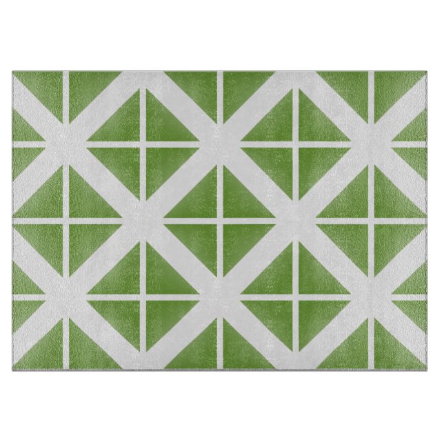 Green Trendy Triangle Pattern Schneidebrett (Vorderseite)