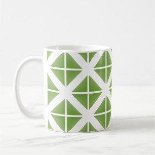 Green Trendy Triangle Pattern Tasse
