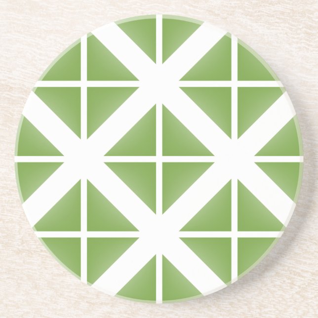 Green Trendy Triangle Pattern Untersetzer (Vorne)