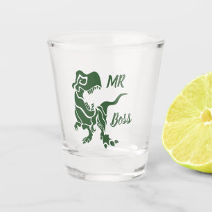 Green Trex the Boss Dino Schnapsglas