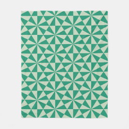 Green Triangle Square Art-Nouveau Modern Pattern Fleecedecke