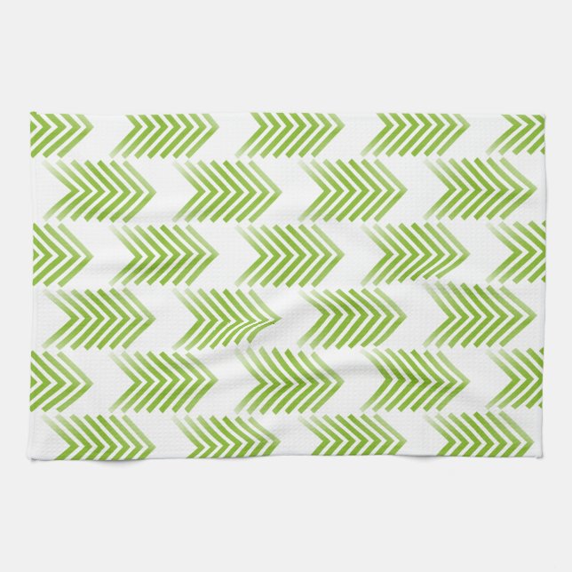 Green Tribal Arrow Muster Handtuch (Horizontal)