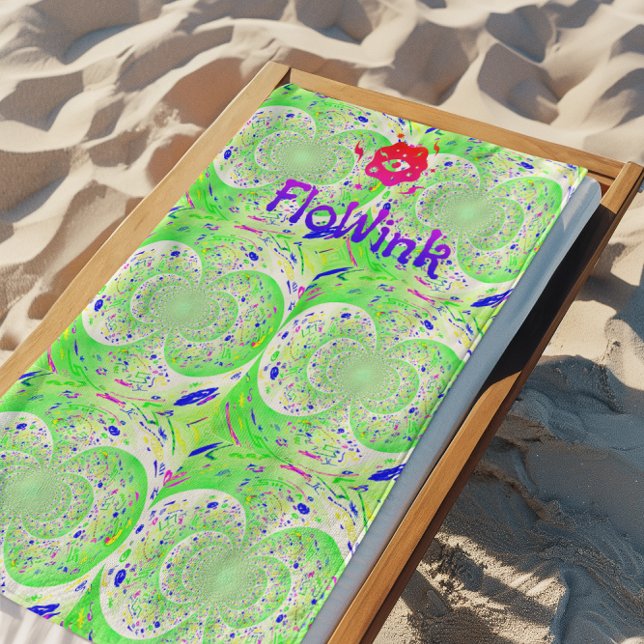 Green Trippy Funky Strandtuch (Von Creator hochgeladen)
