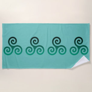Green Triskele Alte keltische Symbol Minze Strandtuch