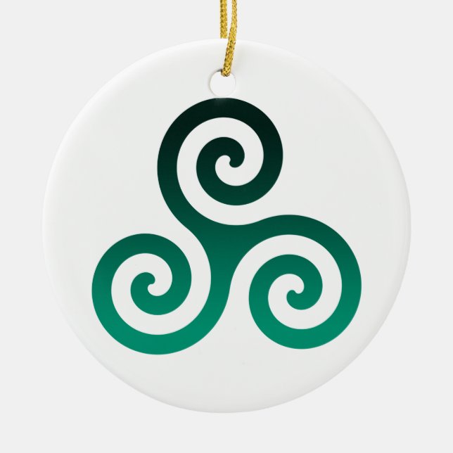 Green Triskele Keramik Ornament (Vorne)