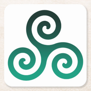 Green Triskele Rechteckiger Pappuntersetzer