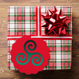Green Triskele Red Ornament Karte