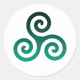 Green Triskele Runder Aufkleber