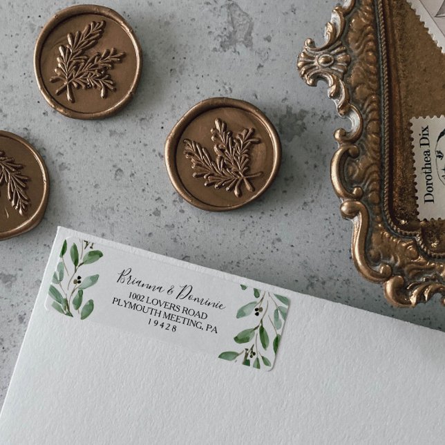 Green Tropical Eucalyptus Return Address Label (Von Creator hochgeladen)