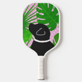 Green Tropical Island Black Dog Pickleball Paddel Schläger