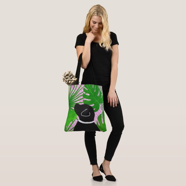 Green Tropical Island Black Dot Tote Bag (Am Model)