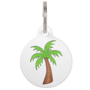 Green Tropical Island Palm Tree Dog Pet Tag Haustiermarke